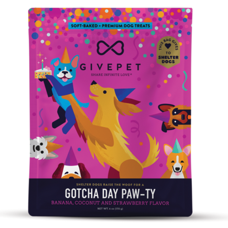GIVEPET GOTCHA DAY PAW-TY 6 oz SOFT TREAT