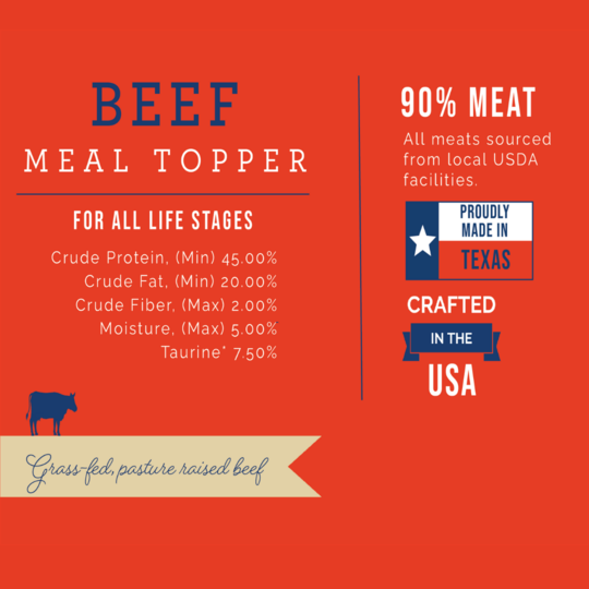 Nature's Select Beef Meal Topper is safe for dogs and cats