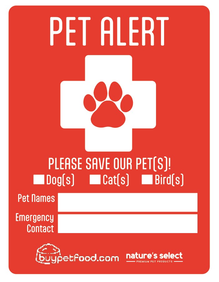 Pet Alert Window Cling